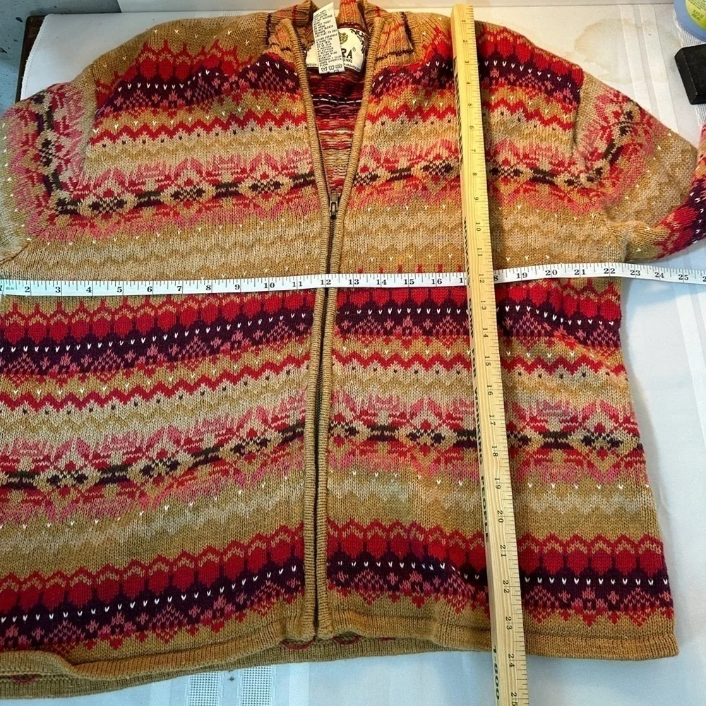 Vintage women’s zippered cardigan sweater size extra large stretchy Cottagecore - Picture 7 of 7